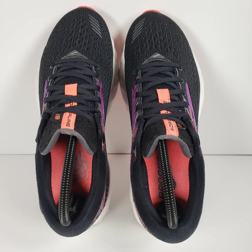 Brooks Adrenaline GTS 19 Womens Running Shoes Size 8.5 Black Purple 1202841D080 - Picture 6 of 7